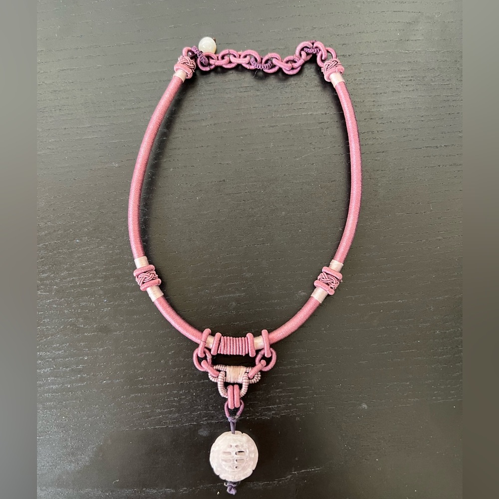 Pink Handmade Necklace with Rose Quartz